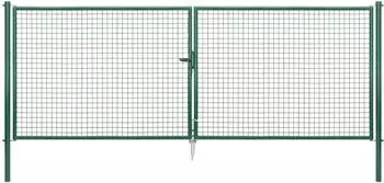 Alberts Wellengitter-Doppeltor verzinkt grün, Pfosten 60mm, 400x150cm (604240)