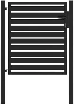 vidaXL Gartentor Abschlie&szlig;bar, Schwarz Aluminium, 100x100cm (42004146)
