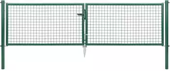 Alberts Wellengitter-Doppeltor verzinkt grün, 300x75cm, Pfosten 60mm (602826)