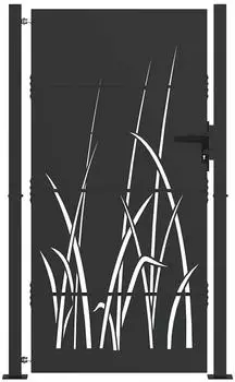 vidaXL Gartentor Pulverbeschichteter Stahl Schwarz 110x180cm (42015892)