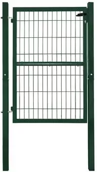 V2Aox Gartentor Stabmattenzaun 140cm Gr&uuml;n, Metall, inkl. Pfosten