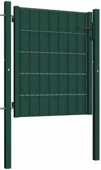 vidaXL Zauntor PVC und Stahl 100x101cm Gr&uuml;n (145228)
