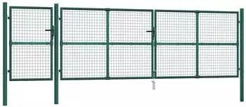 vidaXL Maschen-Gartentor Verzinkter Stahl Gr&uuml;n 500x125cm (154540)