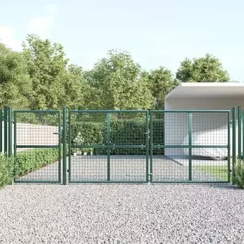 vidaXL Mesh-Gartentor Grün 400x175cm Verzinkter Stahl (154537)