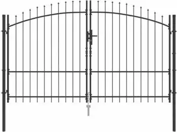 vidaXL Doppeltor Woerden mit Schloss Grau 175x300cm Stahl