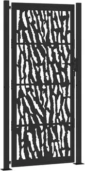 vidaXL Gartentor Trace Design Schwarz Stahl 105x205cm (4100983)