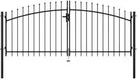 vidaXL Zauntore WOERDEN 300 x 150 cm Stahl Grau Abschlie&szlig;bar