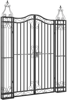 vidaXL Gartentor Schmiedeeisen Schwarz 121x8x150cm (363432)