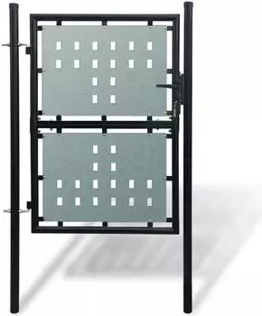 vidaXL Einzeltor f&uuml;r Z&auml;une 100x200cm Schwarz (141689)