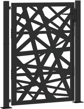 vidaXL Gartentor schwarz 100x125cm Stahl (4100950)