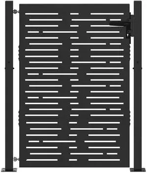 vidaXL Gartentor schwarz 110x155cm, pulverbeschichteter Stahl (42015901)