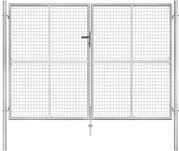 vidaXL Gartentor verzinkter Stahl 306x225cm silbern (144765)