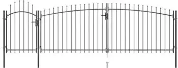 vidaXL Gartentor Woerden mit Speerspitze 5x1,5m, schwarz (146324)