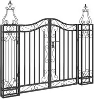 vidaXL Gartentor Schwarz 121x8x100 cm Schmiedeeisen