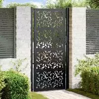 vidaXL Gartentor Schwarz 100x200 cm Stahlblatt-Design