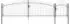 vidaXL Gartentor mit Schloss Speartop 100x500cm Stahl, grau (42008917)