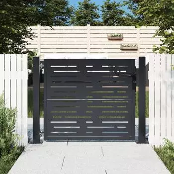 vidaXL Gartentor anthrazit 105x105cm Stahl, quadratisches Design (153191)