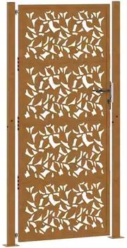 vidaXL Gartentor Blatt-Design wetterfester Stahl 100x200cm (4100968)
