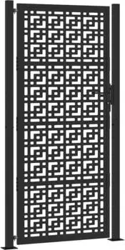 vidaXL Gartentor schwarz 100x200cm Stahl Kreuz-Design (4101003)