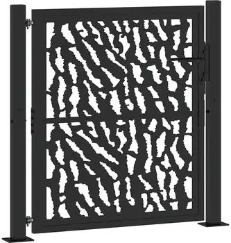 vidaXL Gartentor aus Stahl, schwarz, 100x100cm (4100979)