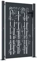 vidaXL Gartentor Anthrazit 100x125 cm Stahl Bambus-Design