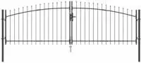 vidaXL Doppeltor WOERDEN 400 x 199.5 cm Stahl Grau Abschlie&szlig;bar