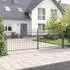 vidaXL Doppeltor Woerden mit Schloss, grau, 400x199,5cm, Stahl (42008857)