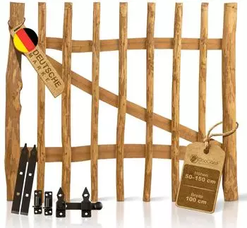 BooGardi Holztor für Staketenzaun 50x100cm, Haselnuss (GAT79HANA1005)