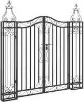vidaXL Gartentor Schwarz 121x8x100 cm Schmiedeeisen