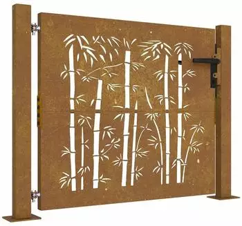 vidaXL Gartentor Cortenstahl Bambus-Design 105x105cm (153239)