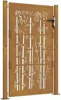 vidaXL Gartentor 100x125 cm Cortenstahl Bambus-Design