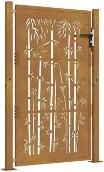 vidaXL Gartentor Cortenstahl Bambus-Design 105x130cm (153186)