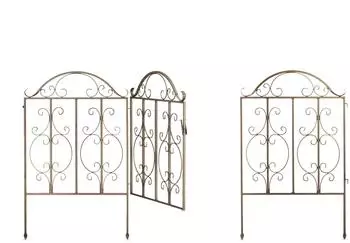 Relaxdays Gartentor 3-teilig, Metall, bronze, 185x98,5cm