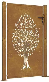 vidaXL Gartentor Cortenstahl Baumdesign 105x130cm (153162)