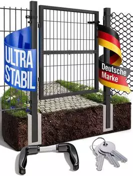 V2Aox Gartentor Metall anthrazit 100cm, Quadratrohr