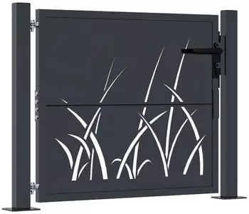 vidaXL Gartentor Stahl Gras-Design anthrazit 105x105cm (153167)