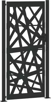 vidaXL Gartentor aus Stahl, schwarz, 100x200cm (4100953)