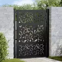vidaXL Gartentor Schwarz 100x125 cm Stahlblatt-Design
