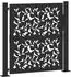 vidaXL Gartentor Stahl Blatt-Design 100x100cm schwarz (4100959)