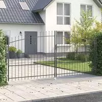 vidaXL Doppeltor WOERDEN 400 x 224,5 cm Stahl Grau Abschlie&szlig;bar