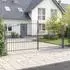 vidaXL Doppeltor Woerden mit Schloss, grau, Stahl, 400x224,5cm (42008858)