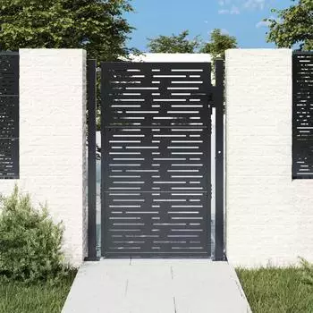 vidaXL Gartentor anthrazit 105x155cm Stahl, quadratisches Design (153193)