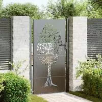 vidaXL Gartentor 110 x 205 cm Pulverbeschichteter Stahl Abschlie&szlig;bar