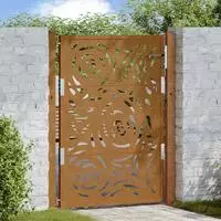 vidaXL Gartentor 100x125 cm Verwitterungsstahl Flammendesign