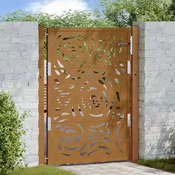 vidaXL Gartentor Verwitterungsstahl Flammendesign 100x125cm (4100995)