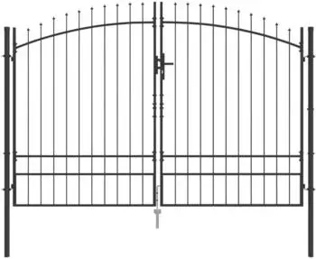 vidaXL Woerden Doppeltor grau 299,5x249,5cm Stahl (42008849)