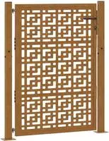 vidaXL Gartentor 100x125 cm Verwitterungsstahl Kreuzdesign