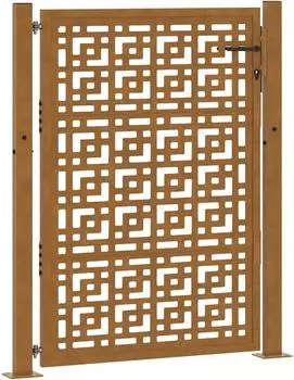 vidaXL Gartentor Kreuz-Design Verwitterungsstahl 105x130cm (4101005)