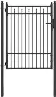 vidaXL Zauntor BAARLO 100 x 125 cm Metall Schwarz Abschlie&szlig;bar