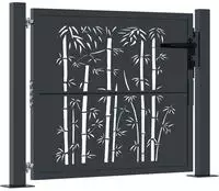 vidaXL Gartentor Anthrazit 100x75 cm Stahl Bambus-Design